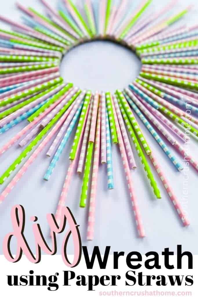 Spring Paper Straw Wreath PIN