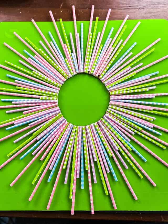 How to Make A Fun Spring Wreath Using Paper Straws