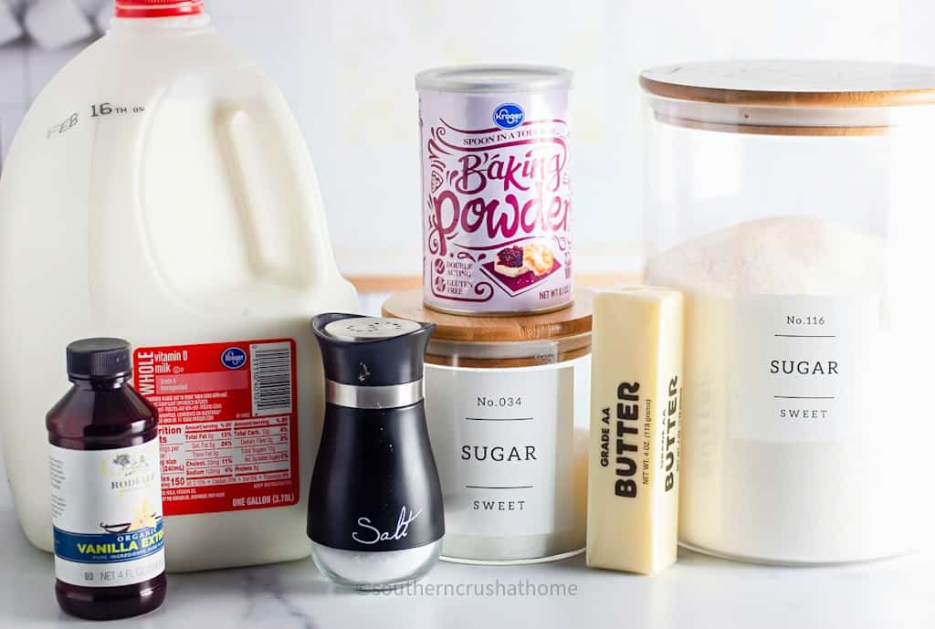 ingredients for vanilla mug cake
