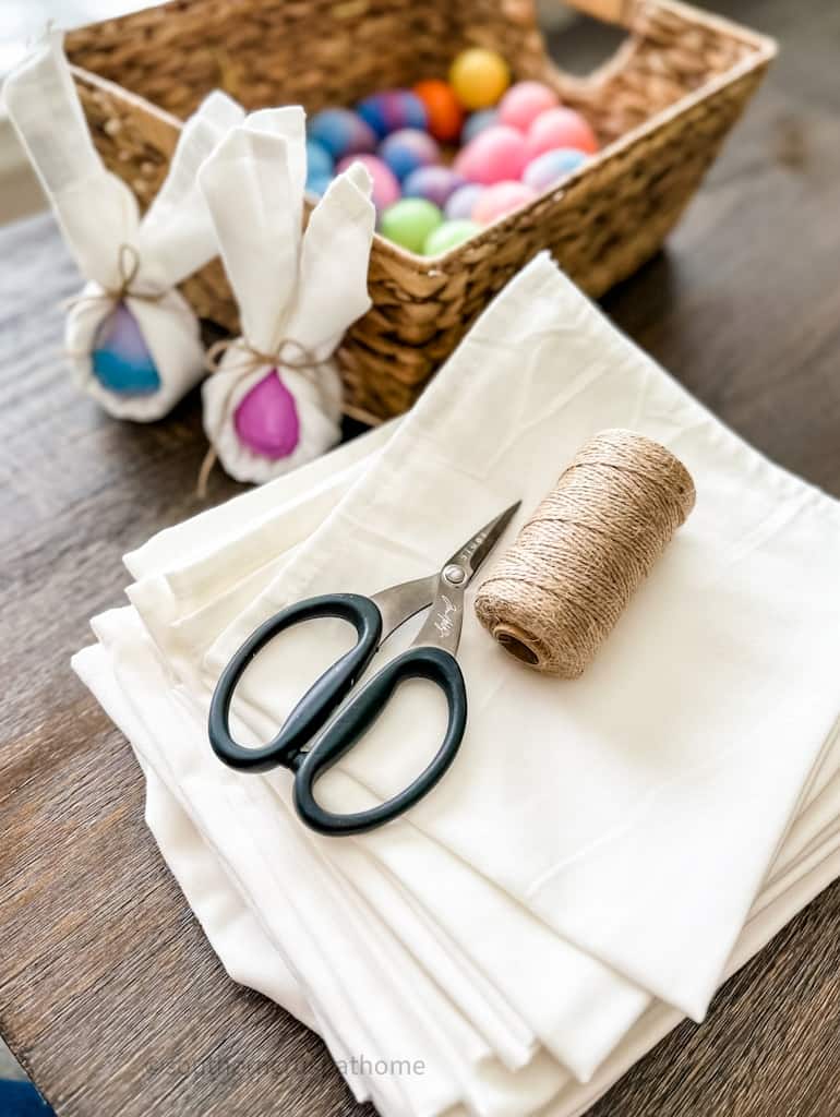 supplies for easter bunny napkin folding idea