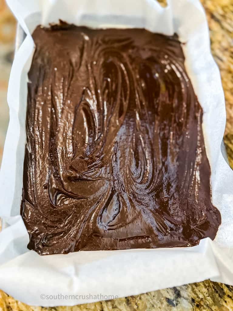 brownie batter on baking sheet