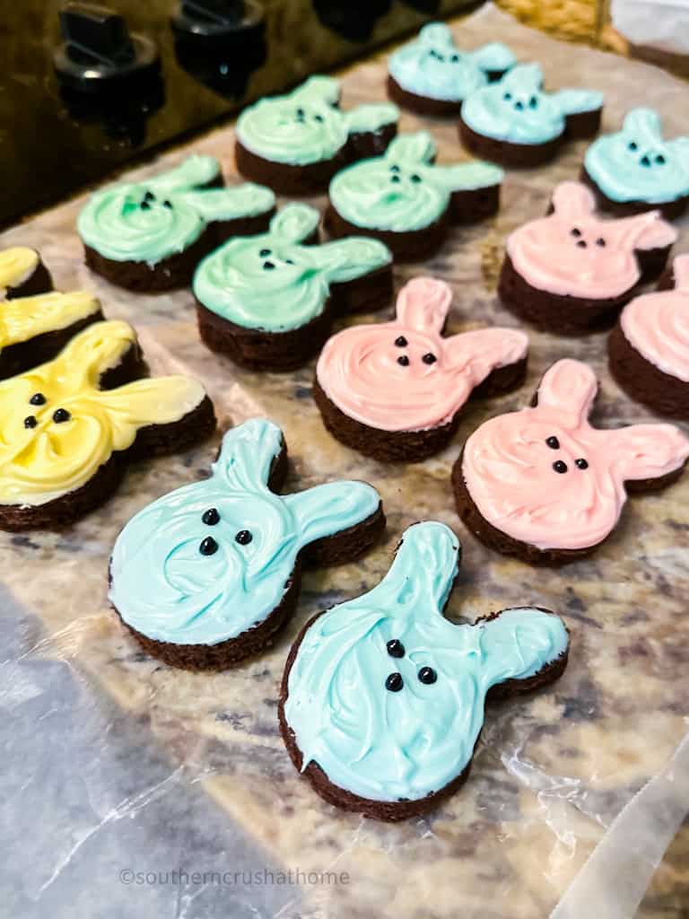 side view of brownie bunnies