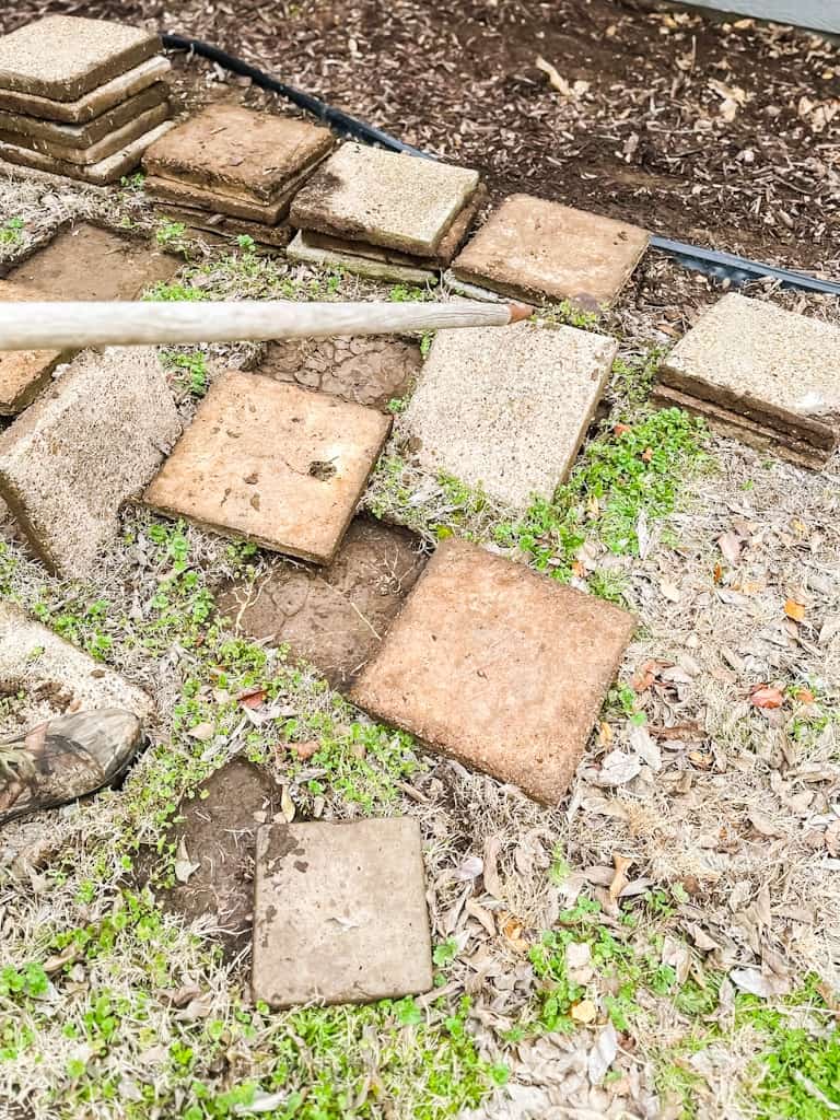 removing old walkway pavers