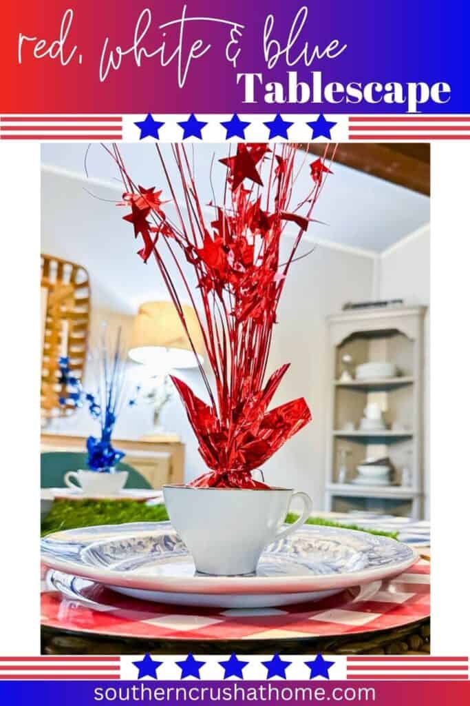 Easy Red, White, and Blue Patriotic Table Setting for the Holidays