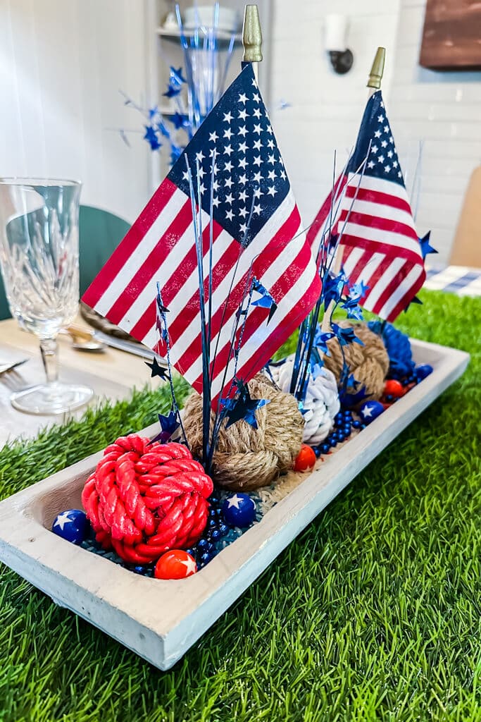 red white and blue patriotic dough bowl centerpiece
