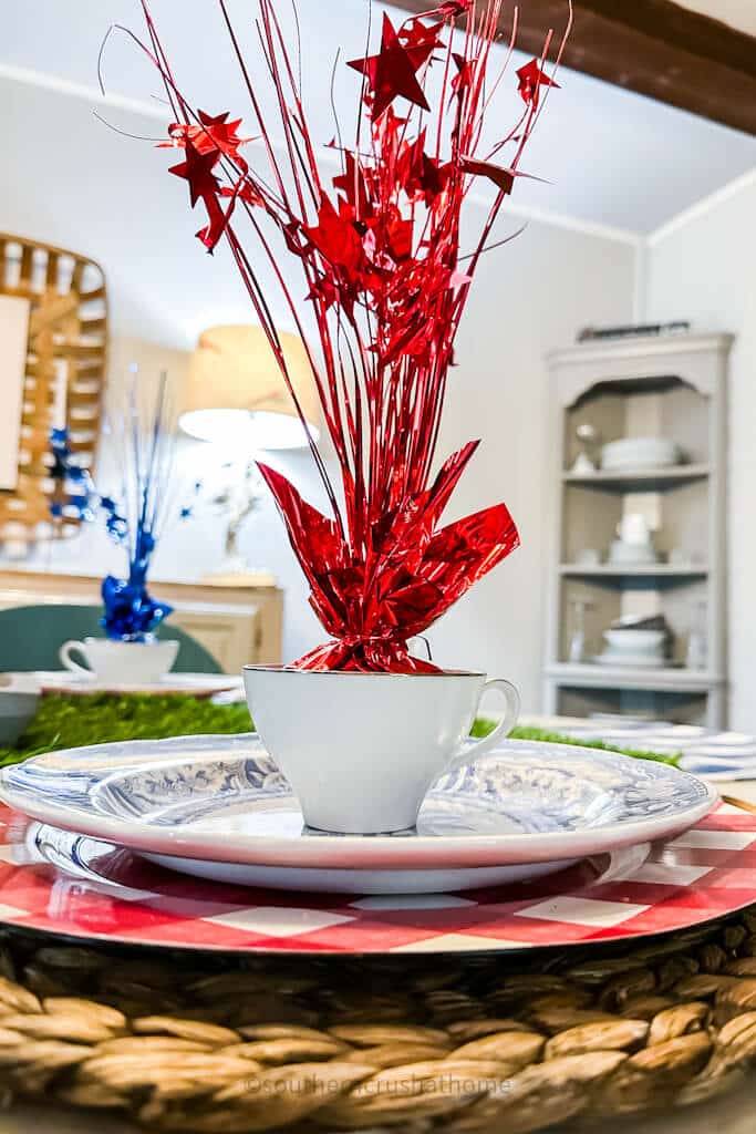 teacup with red foil decoration