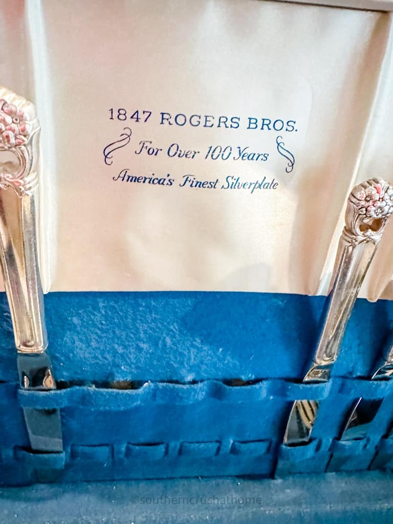 wm rogers bros branding on silverware storage box
