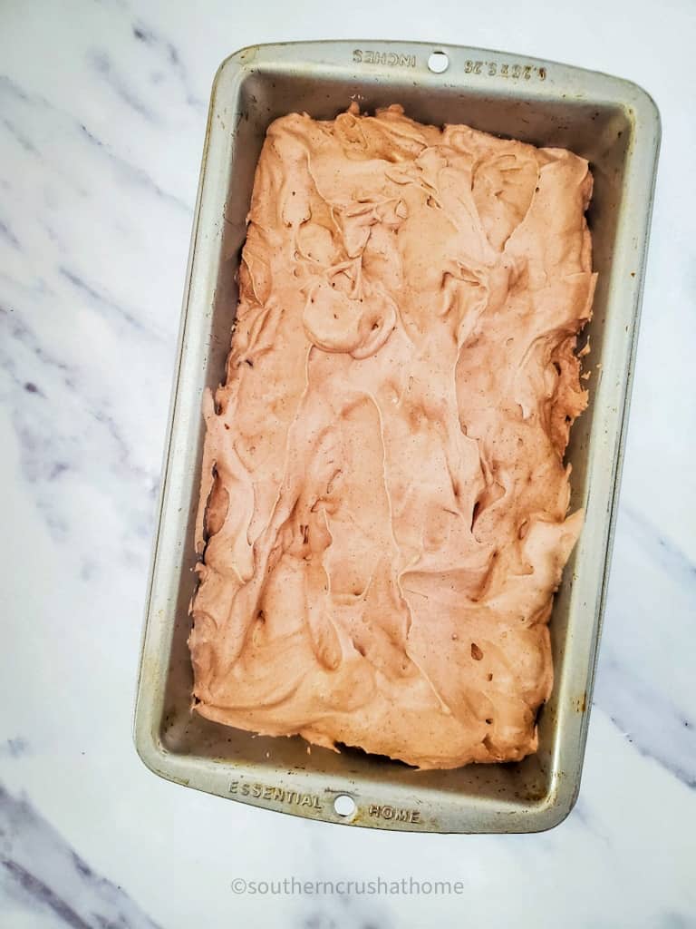 rocky road ice cream in loaf pan