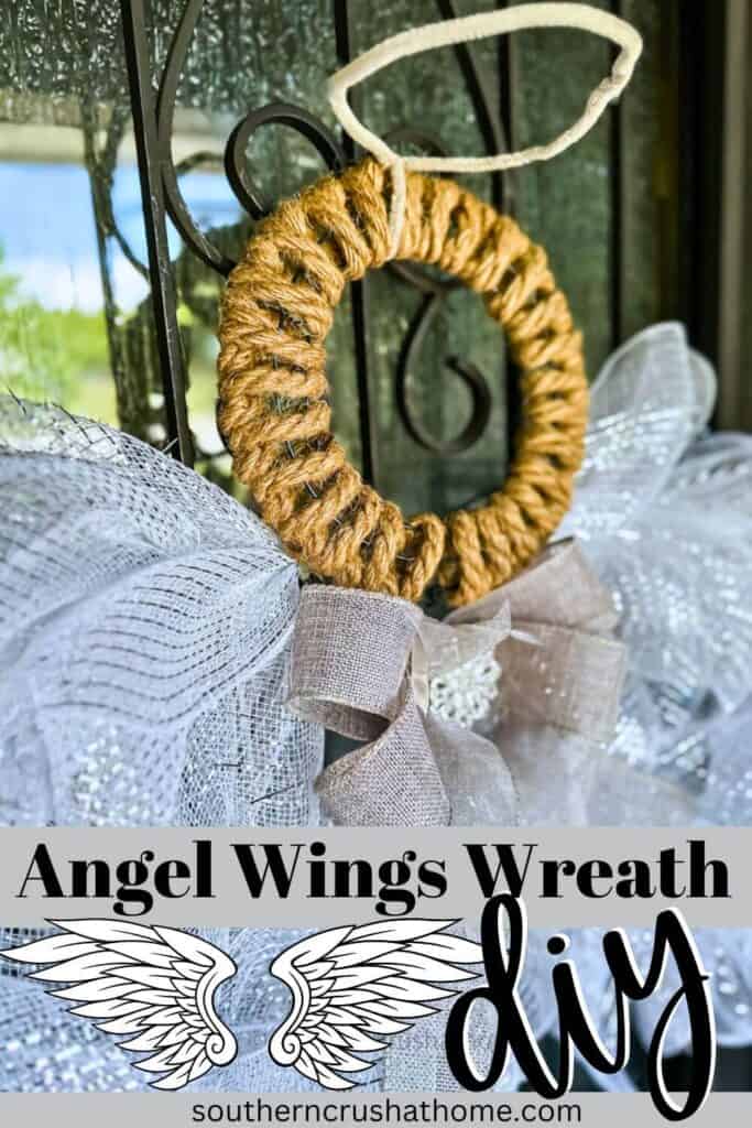 Angel Wings Deco Mesh Wreath PIN 