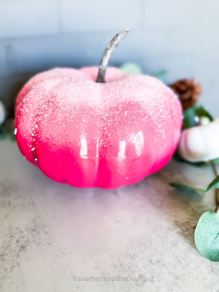 Barbie Pink Pumpkin decorating ideas final glitter pumpkins