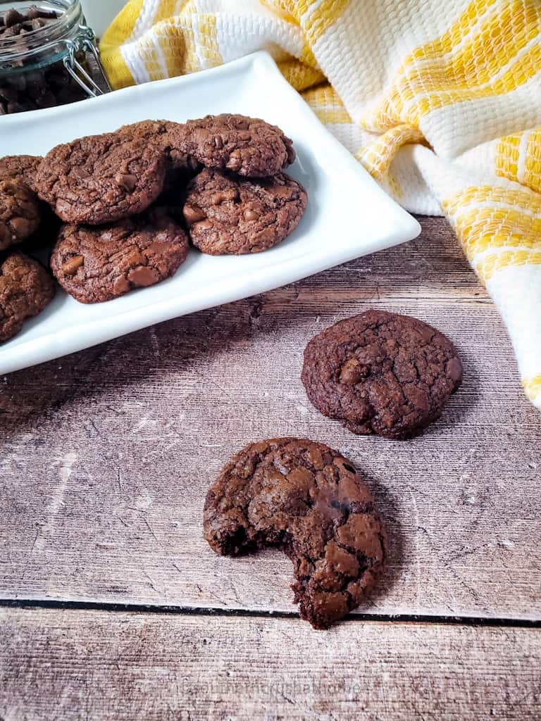 bite out of Brownie Mix Cookies