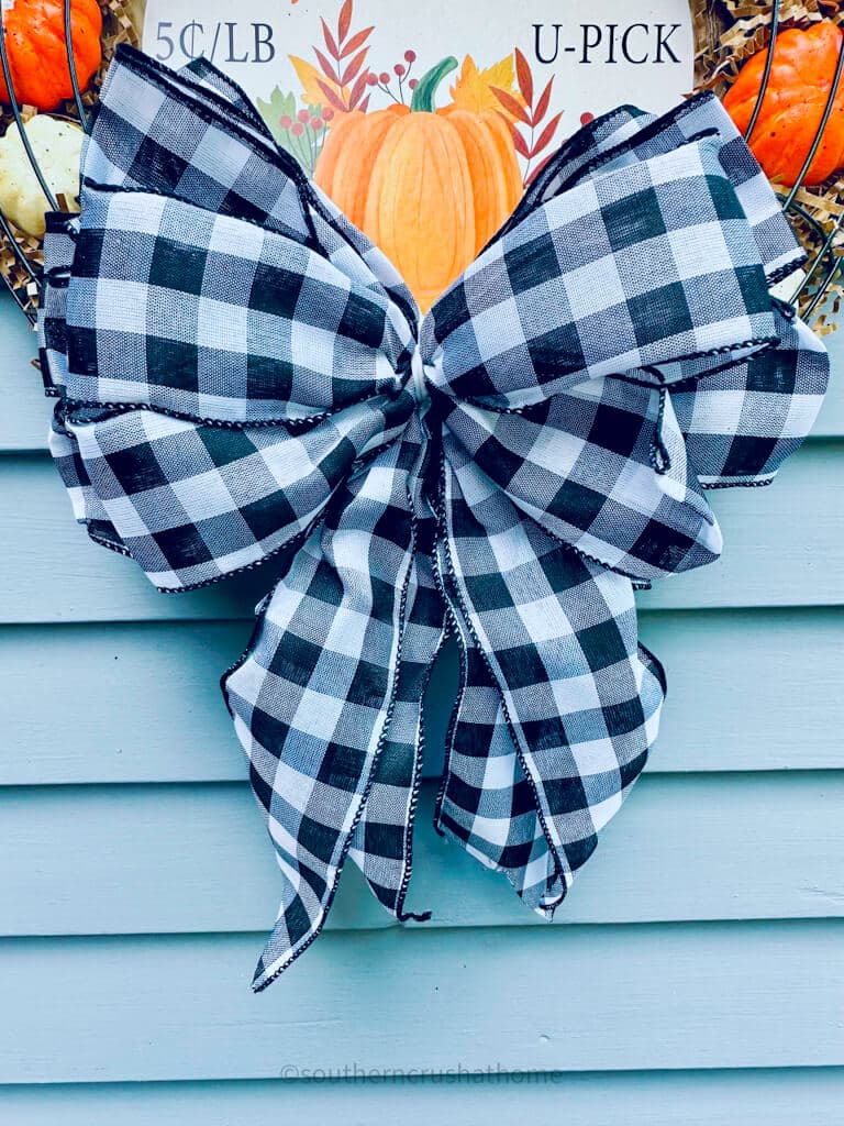 buffalo check wreath bow