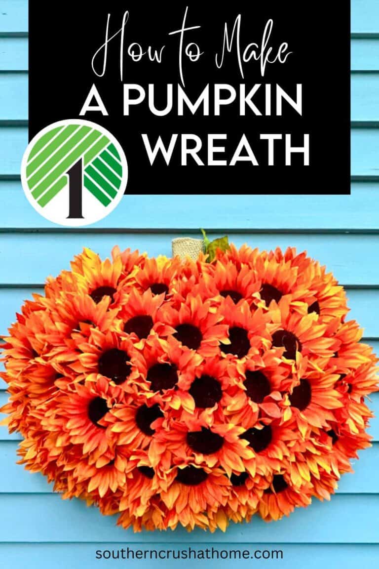 Easy Dollar Tree Pumpkin Wreath DIY with Dollar Tree Flowers