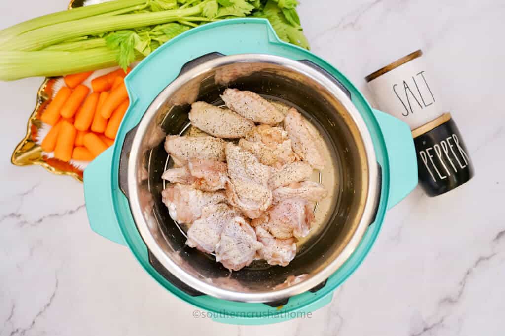 adding frozen chicken wings to instant pot