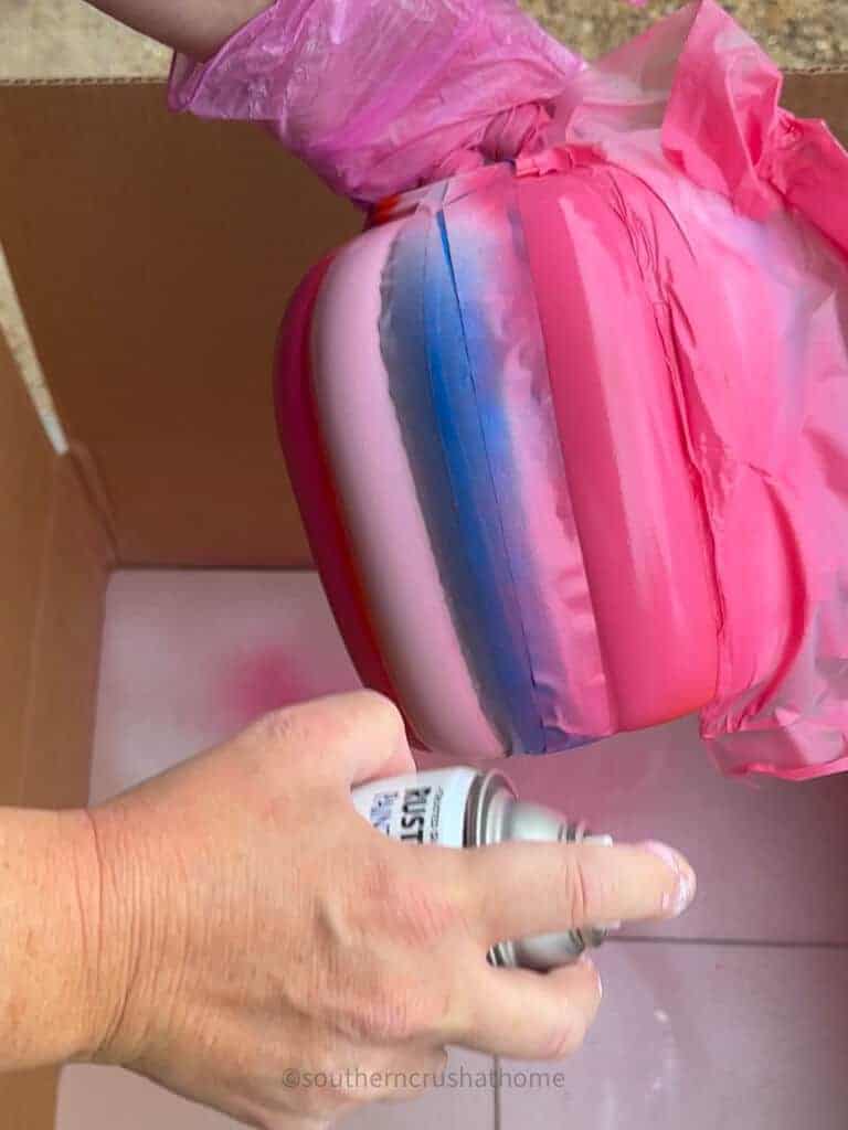 spray painting hot pink