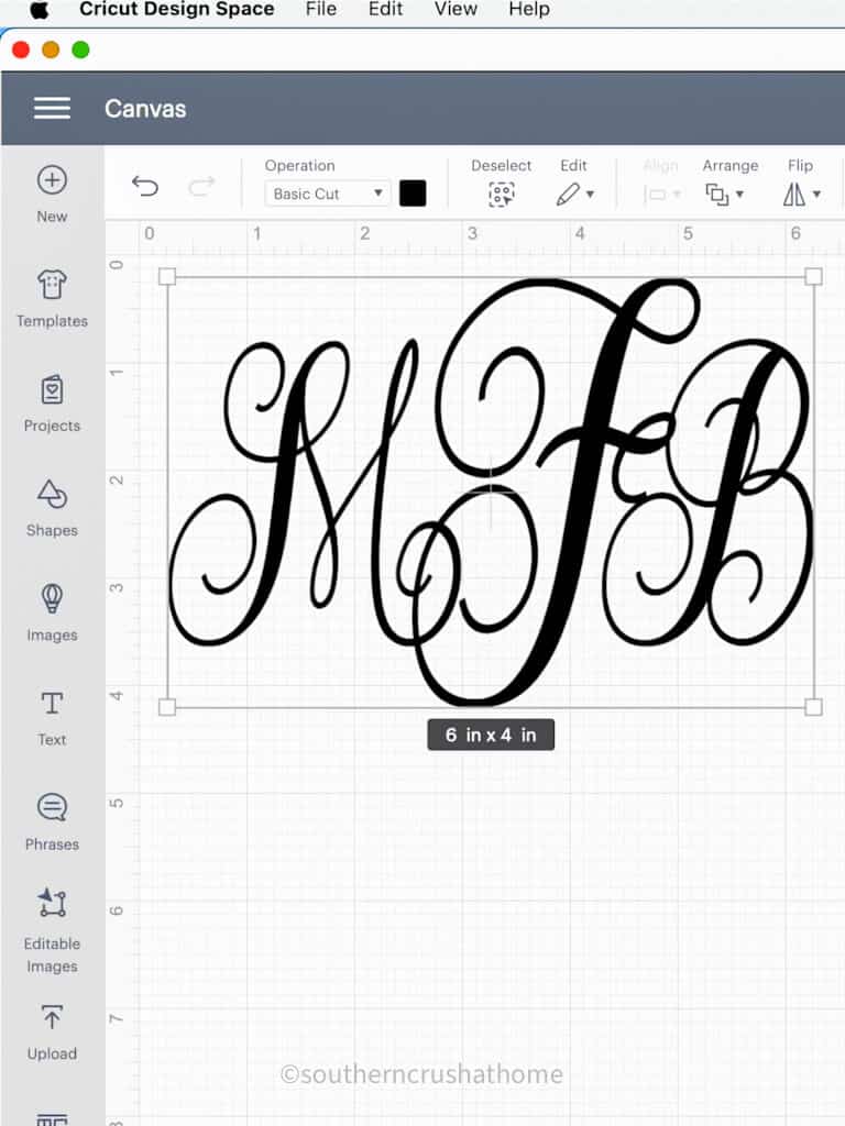 monogram on cricut design space