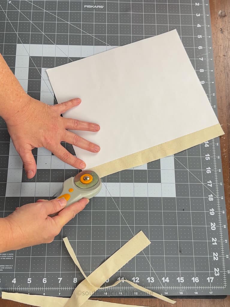 using rotary tool to cut canvas