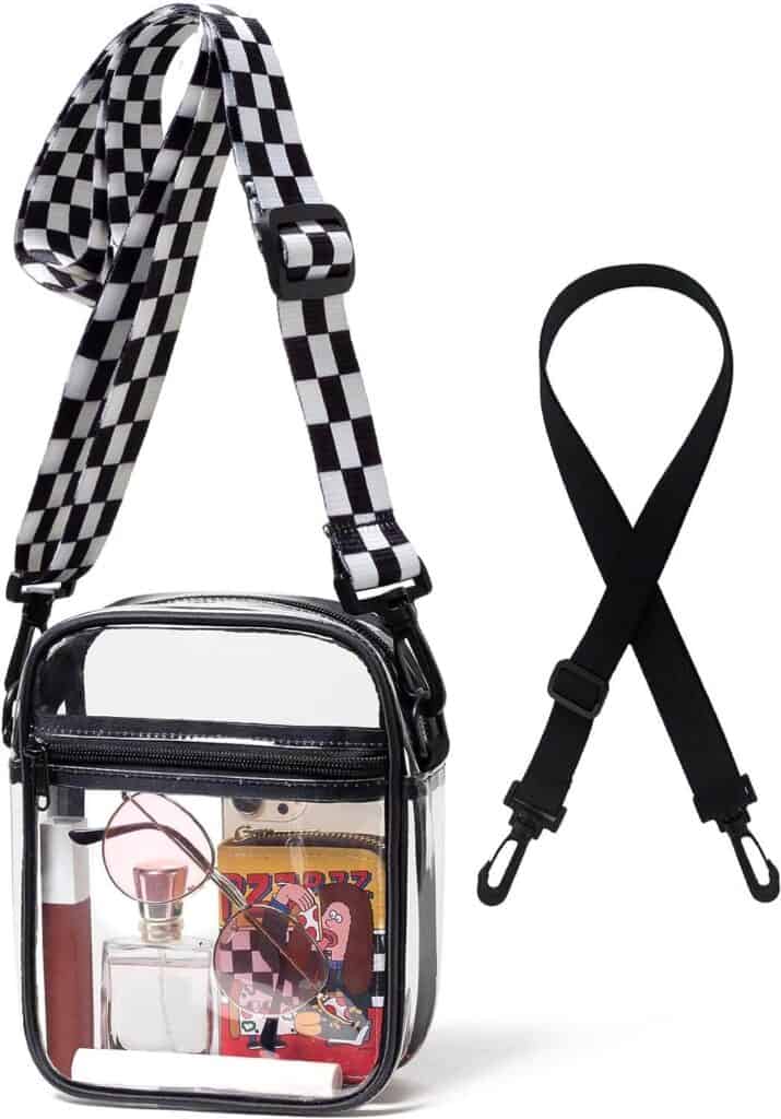 checkered budget clear bag