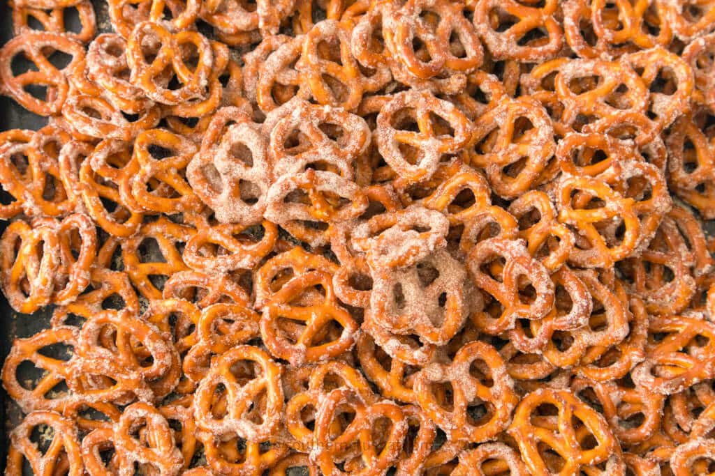 up close baked pretzels