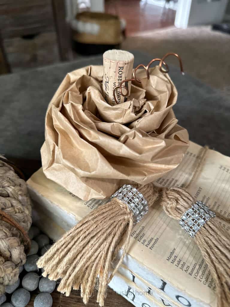 brown paper bag decorative pumpkin