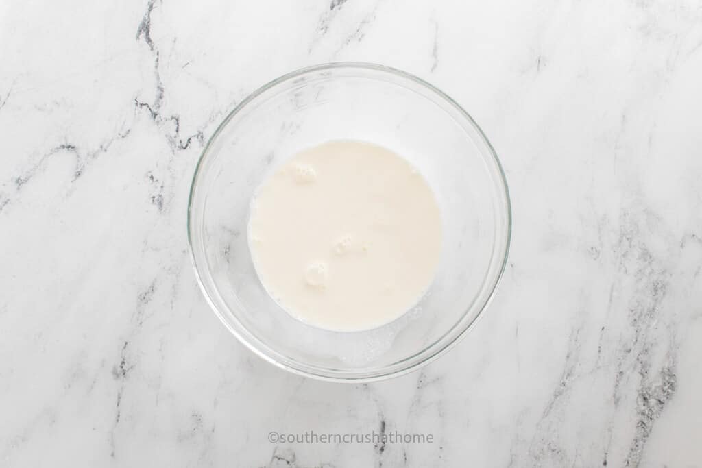 heavy creamer in clear glass bowl