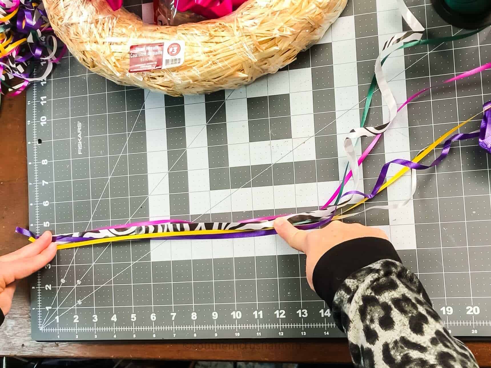 measuring out curling ribbon