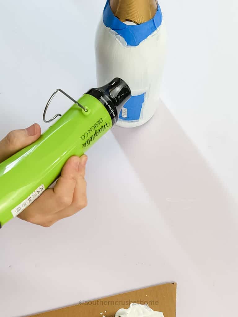 drying paint with heat tool