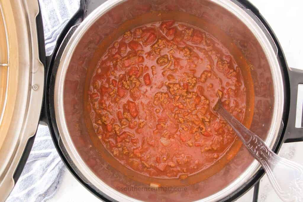 stirring instant pot chili
