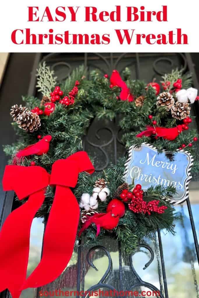 How to Make an Easy Red Bird Christmas Wreath