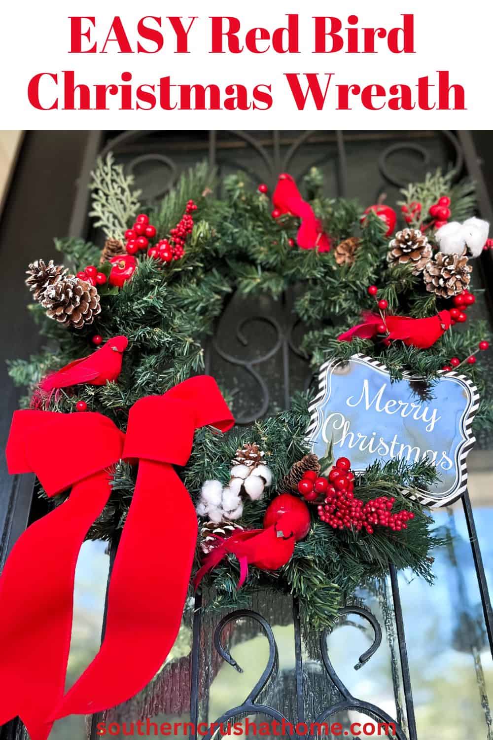 Red Bird Christmas Wreath