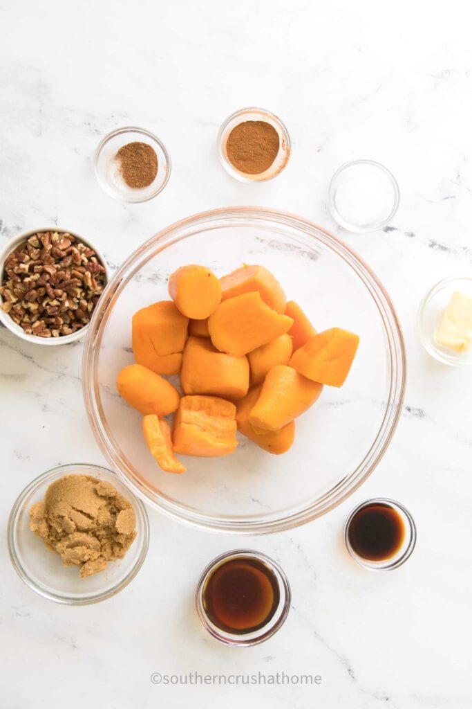 ingredients for sweet potato casserole