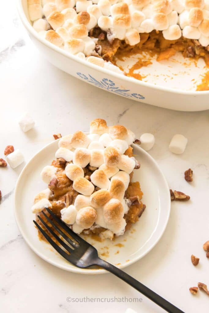 fork in sweet potato casserole