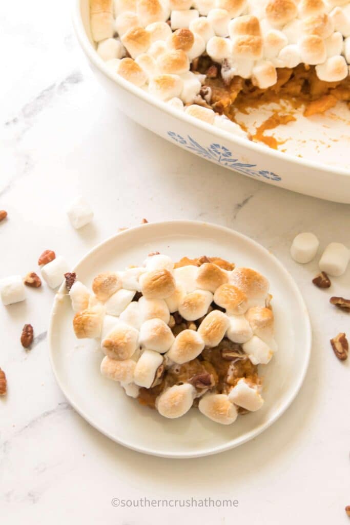 plated sweet potato casserole