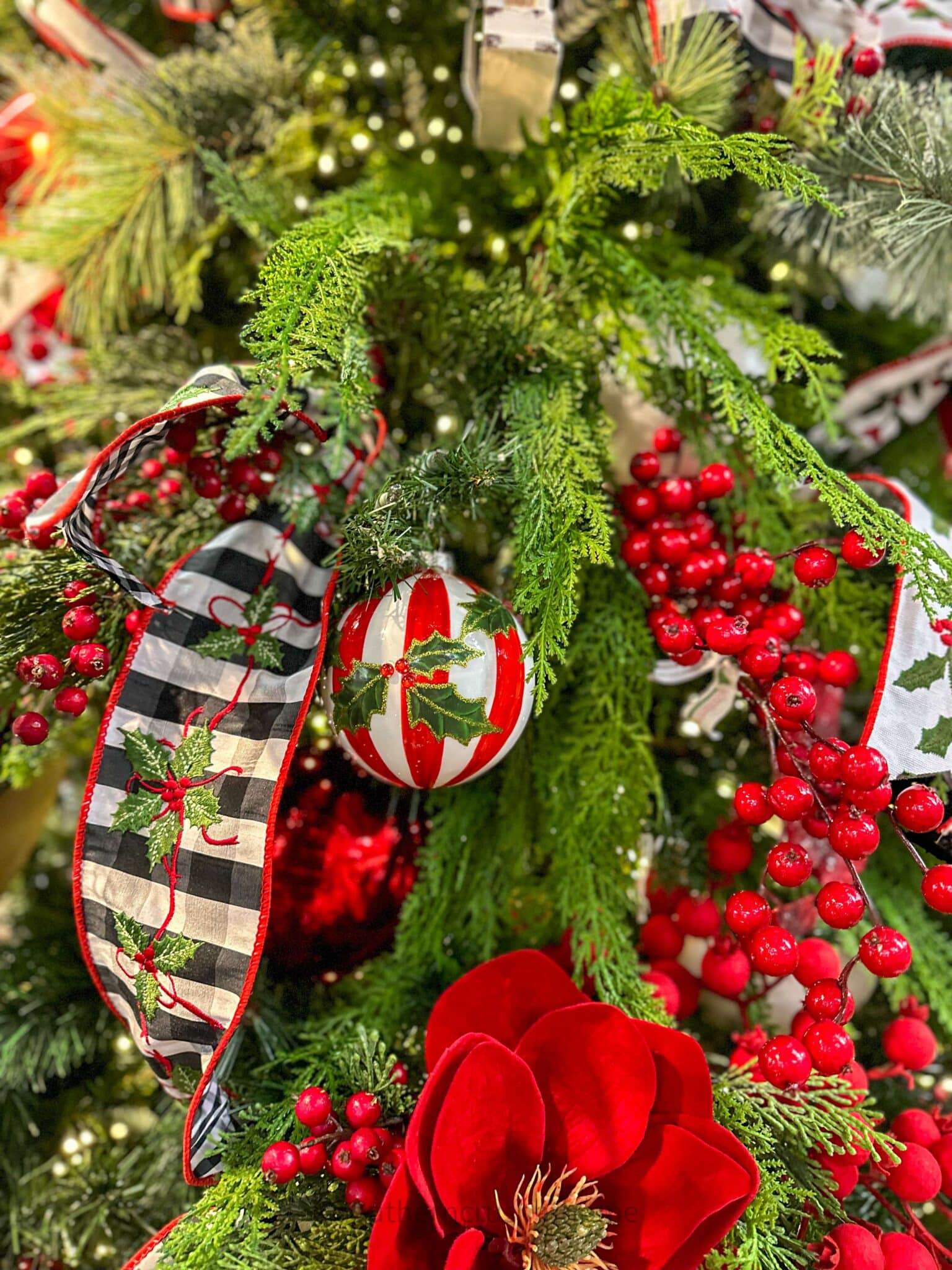 red and white ornament