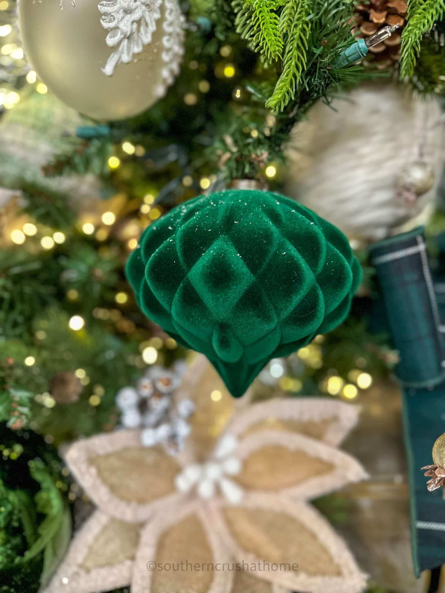 green velvet ornament