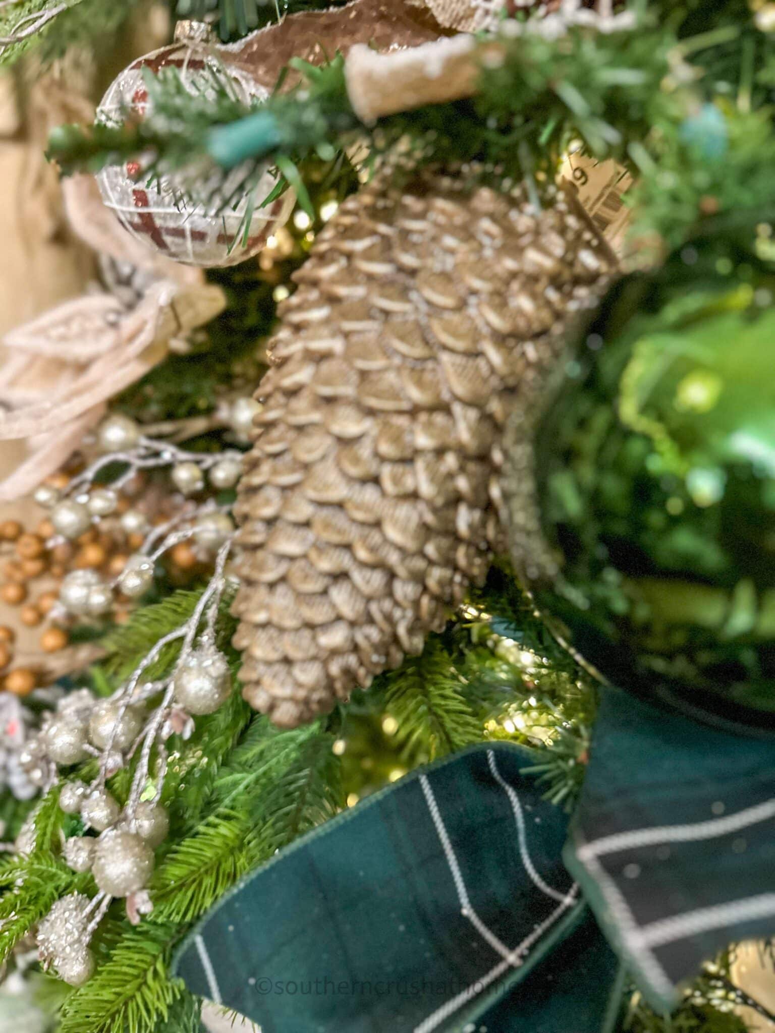 gold pinecone ornament