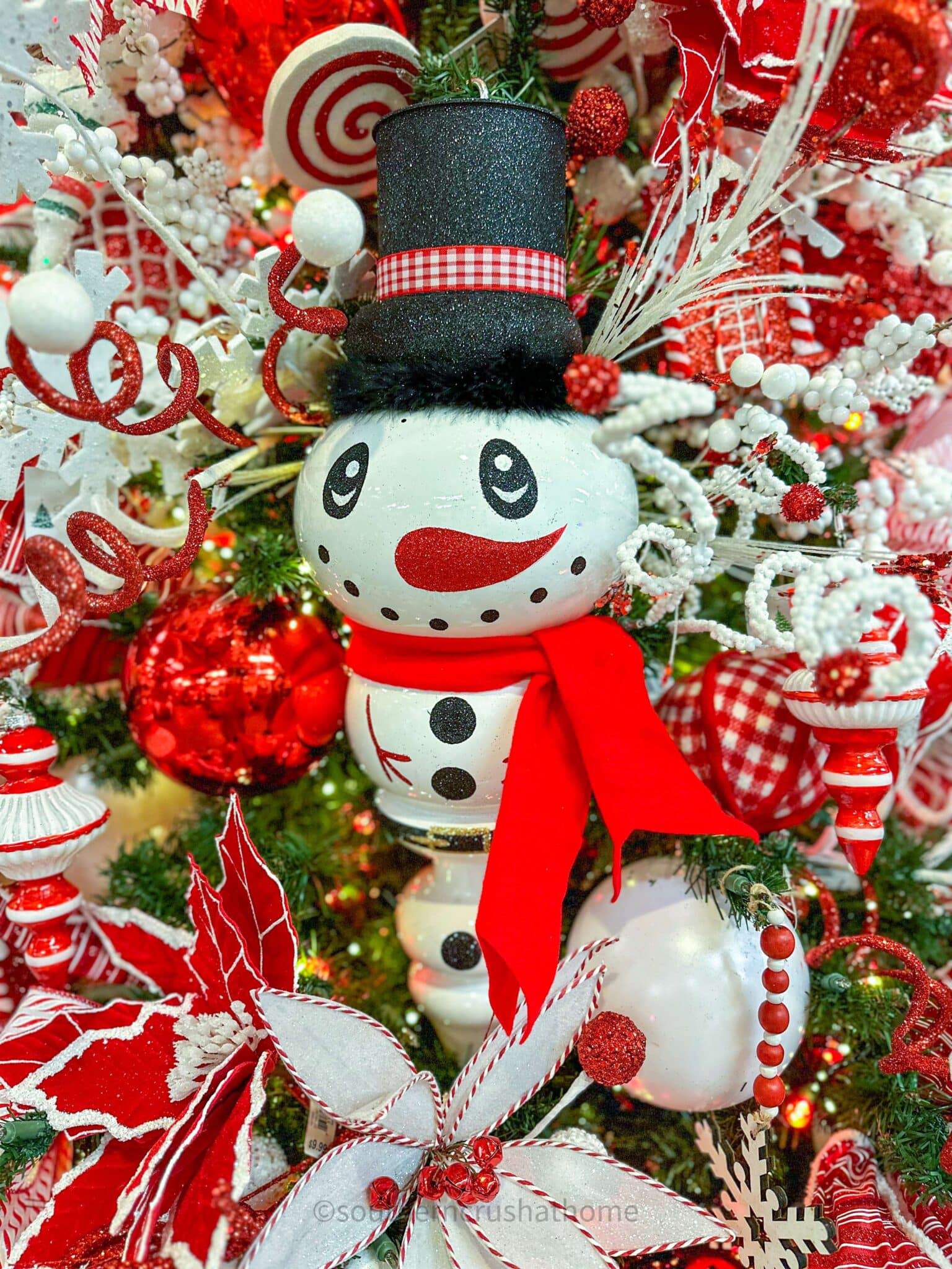up close snowman ornament
