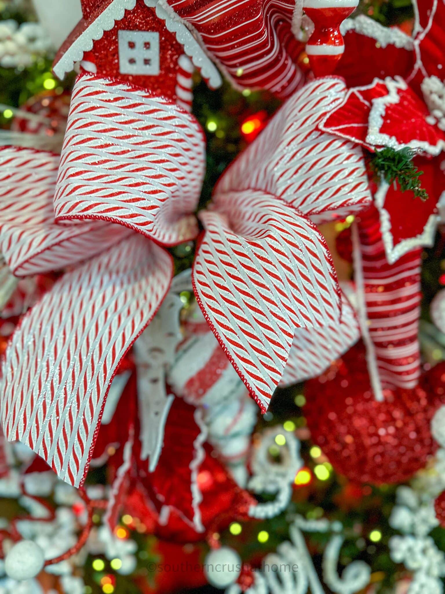 red and white bow