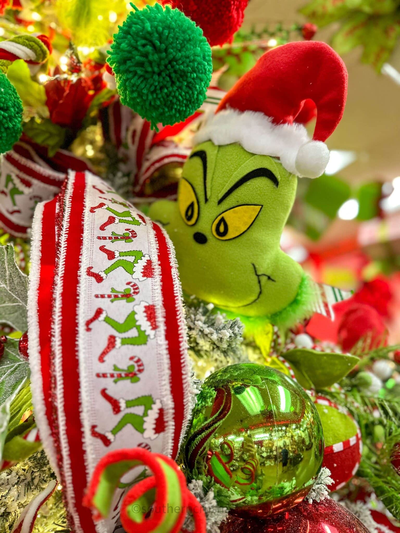 Grinch Christmas Tree (and Grinch Tree Topper) - Southern Crush at Home