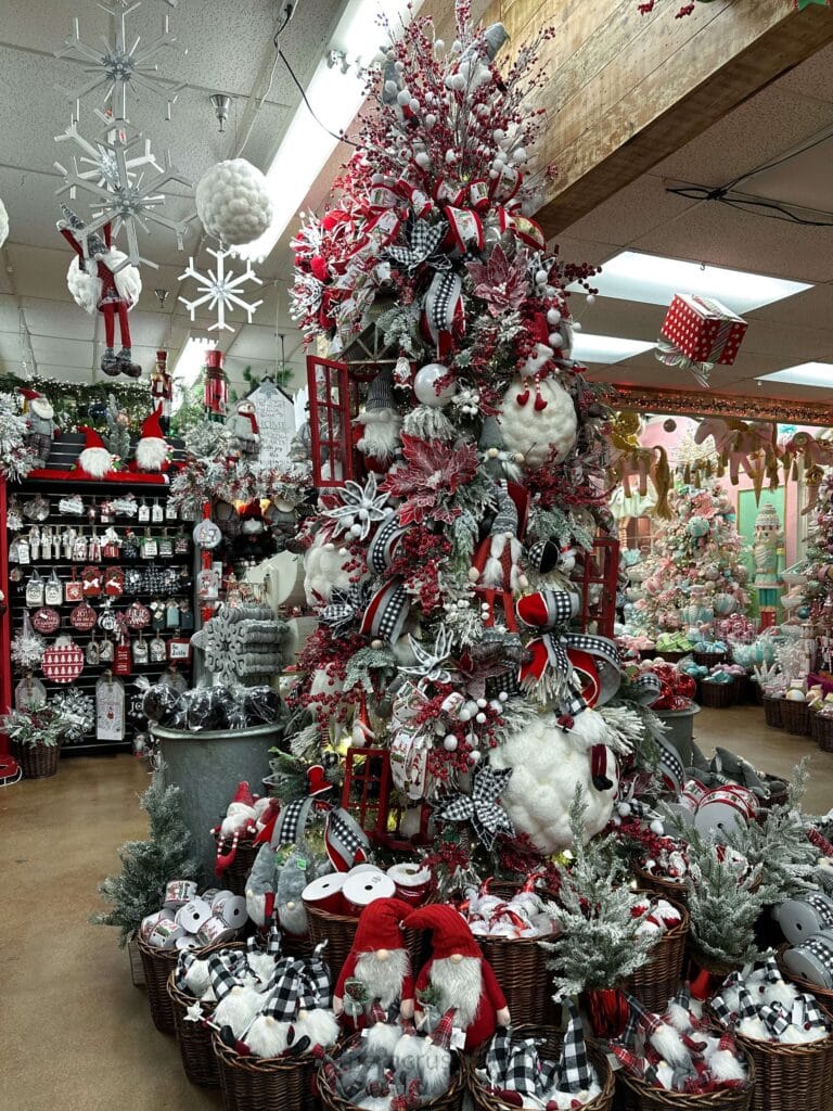 black and white christmas tree