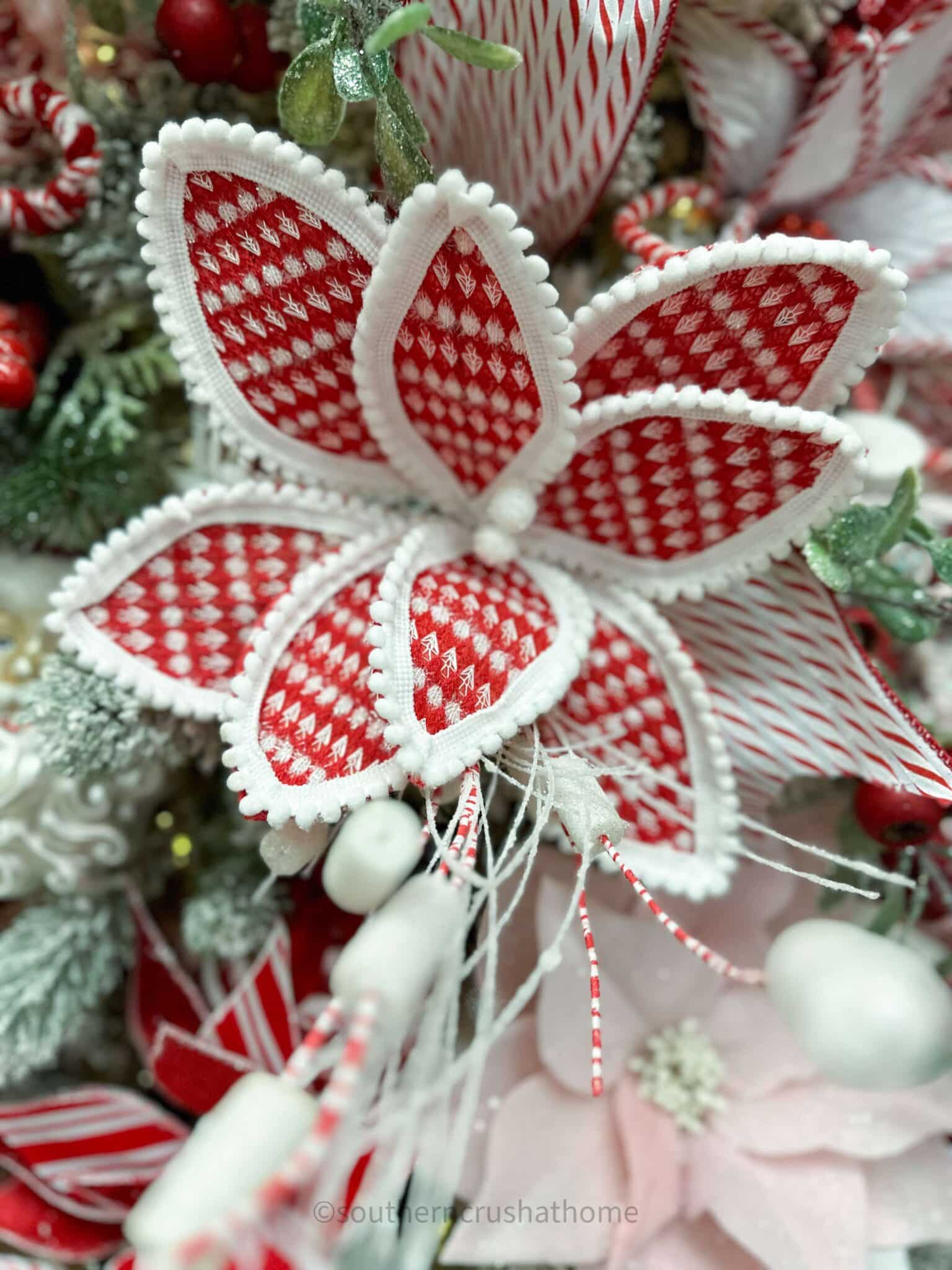 up close gingham check poinsettia