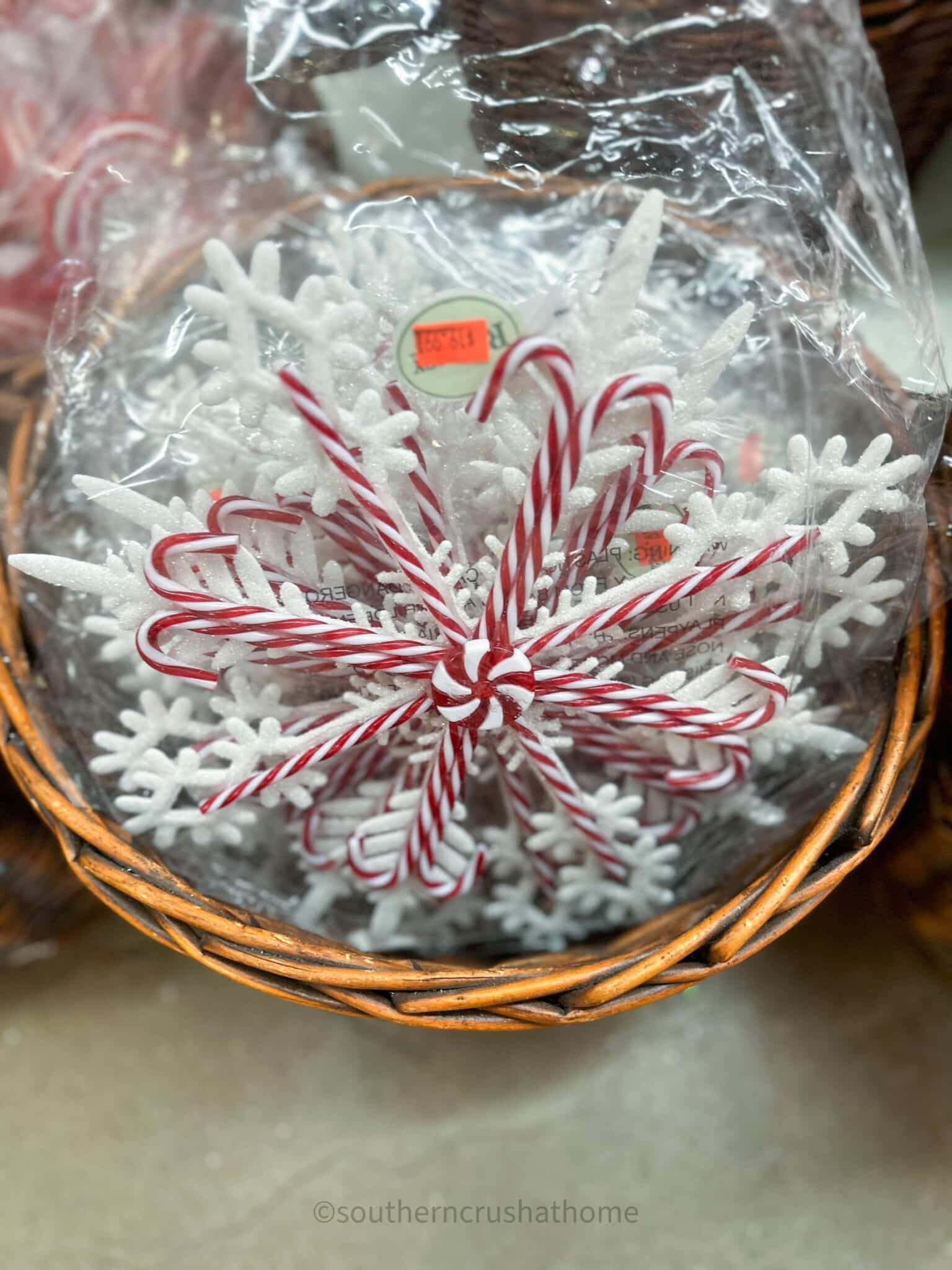candy cane snowflake ornament