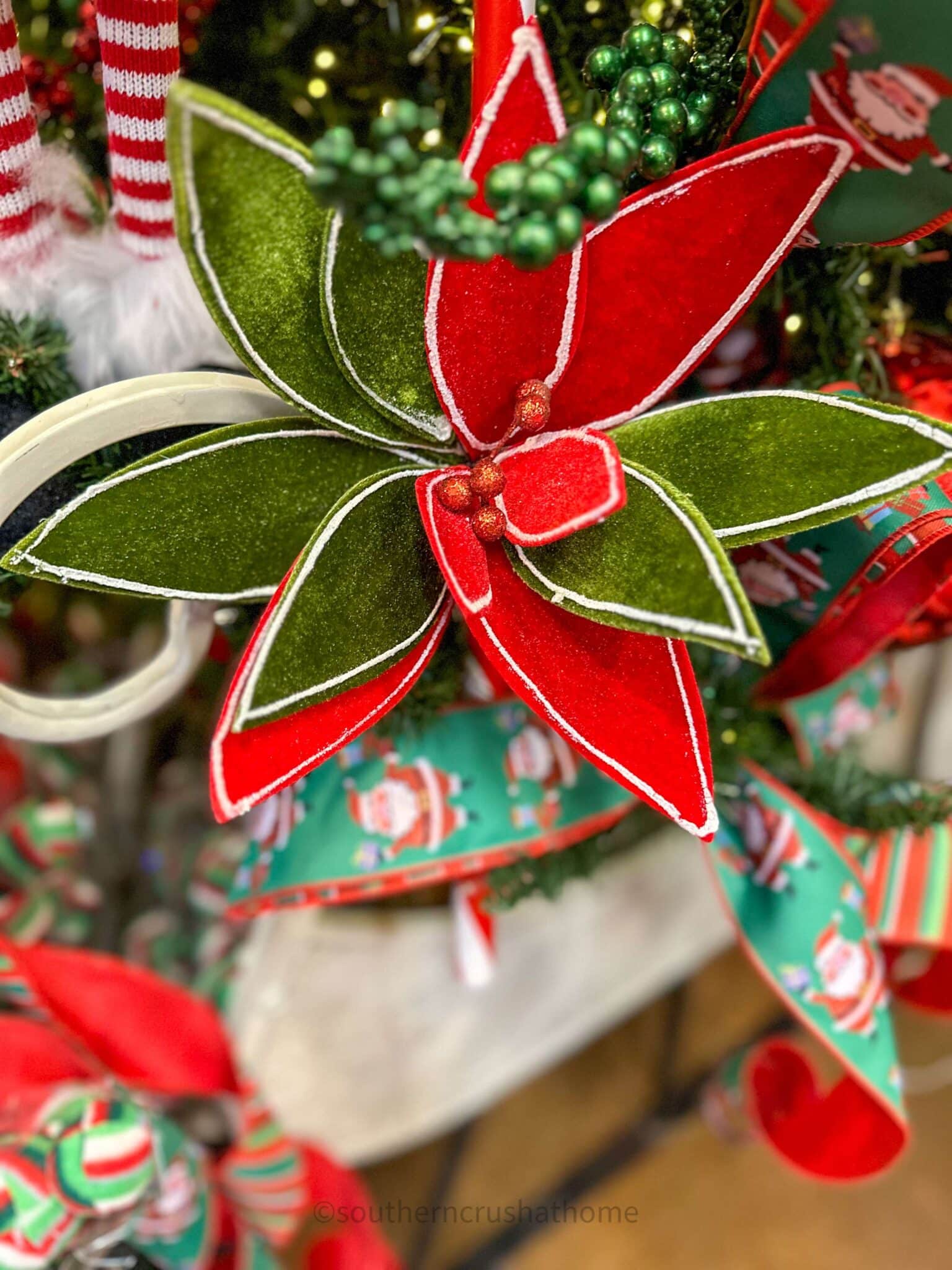 vintage red and green ornament