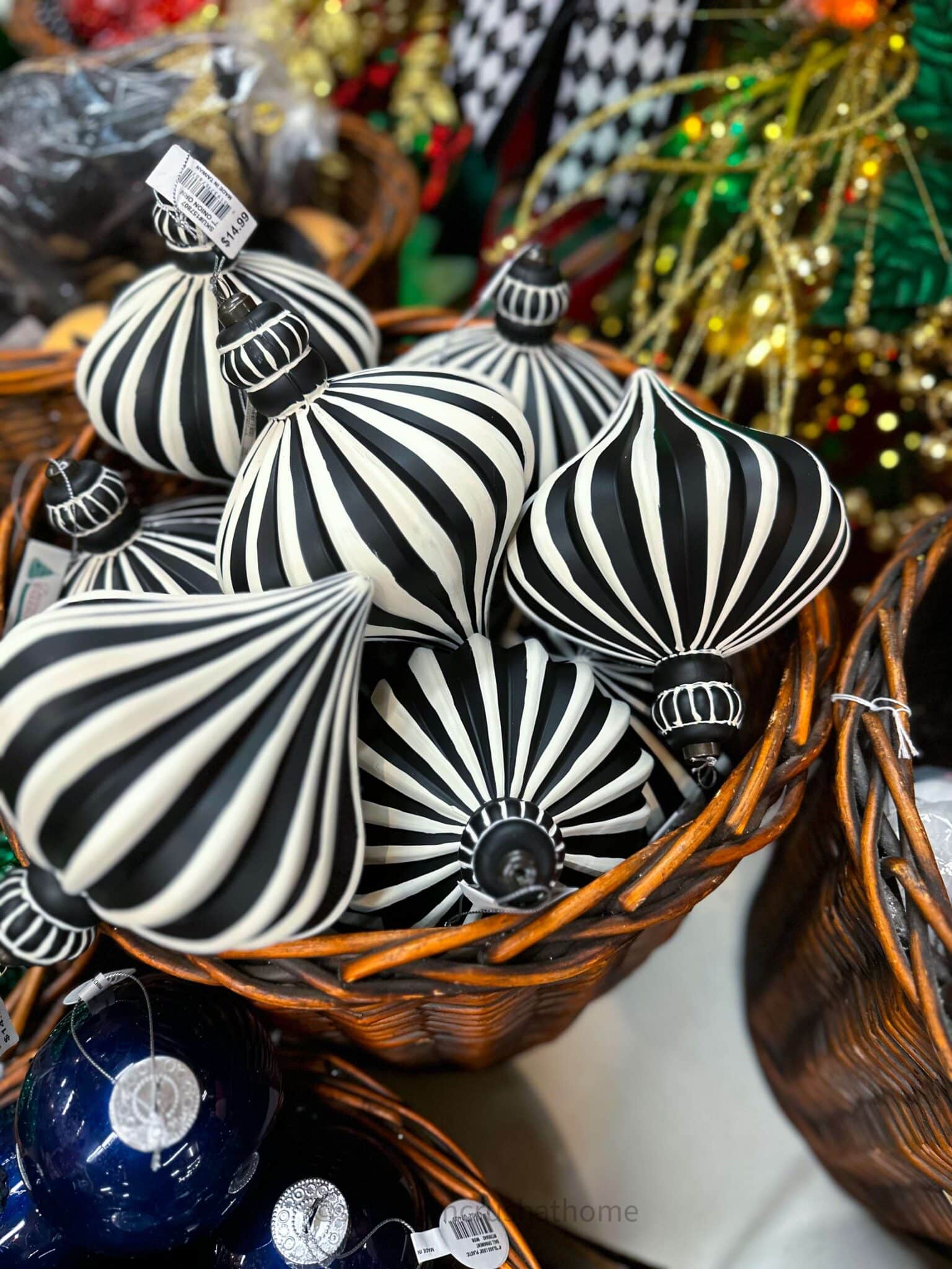 black and white ornaments