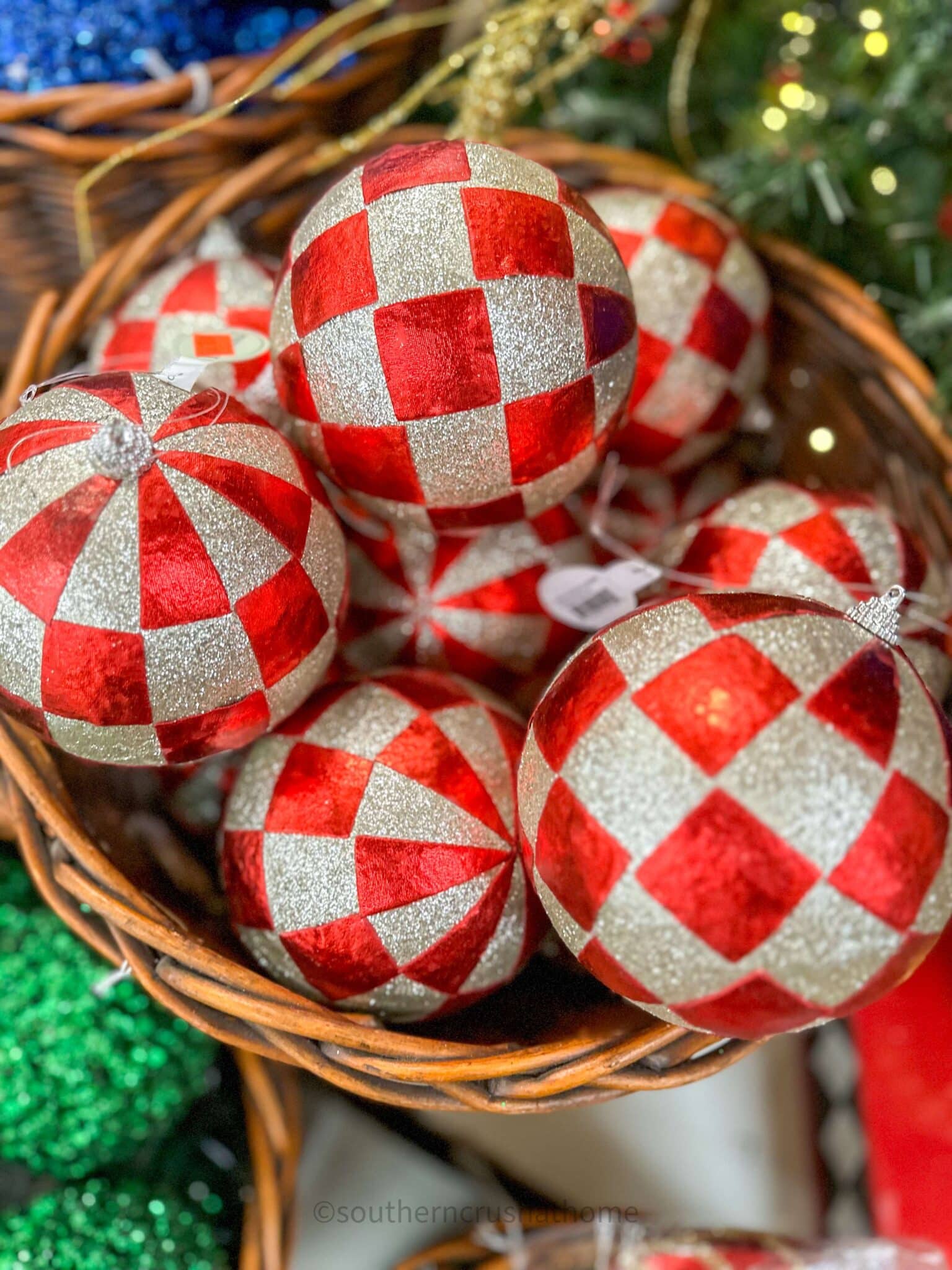 red and silver ornaments