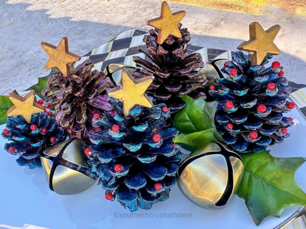 group of pine cone christmas trees