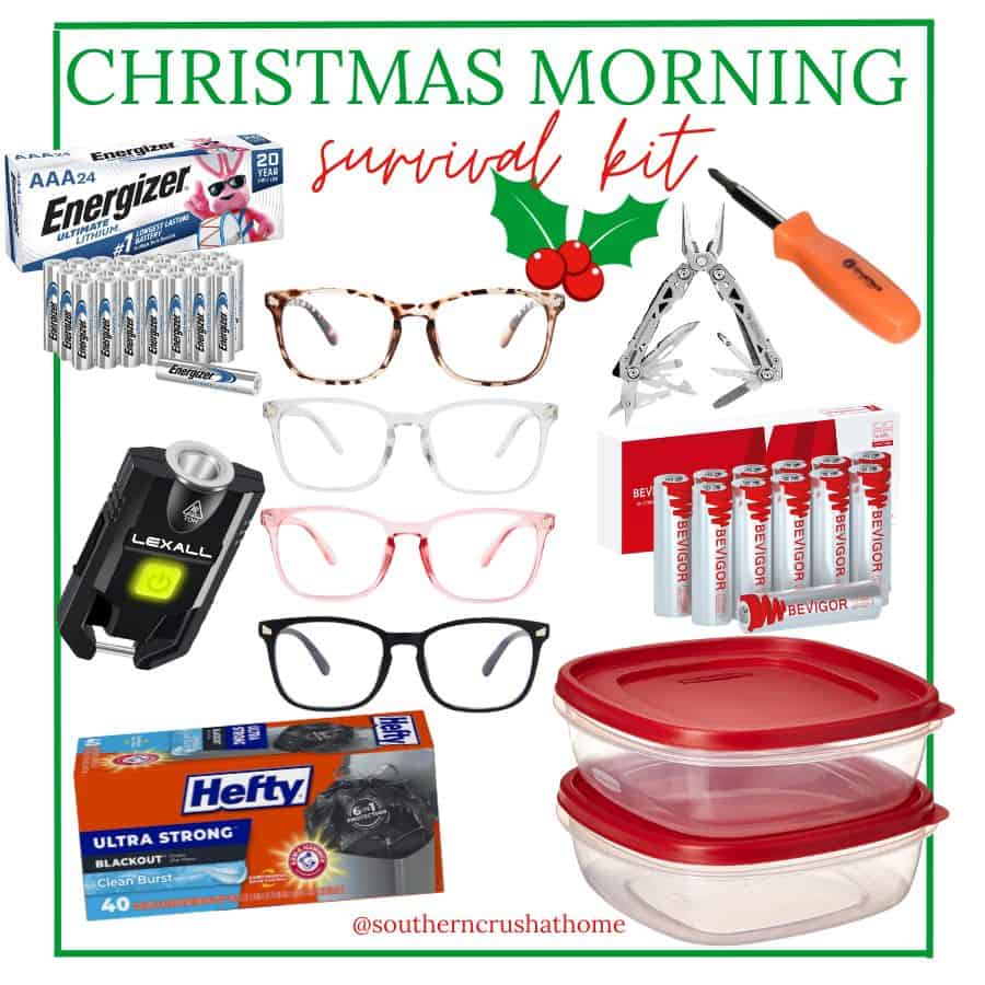 christmas morning survival kit supplies