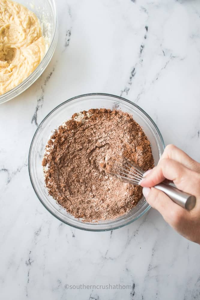 wisking cocoa ingredients