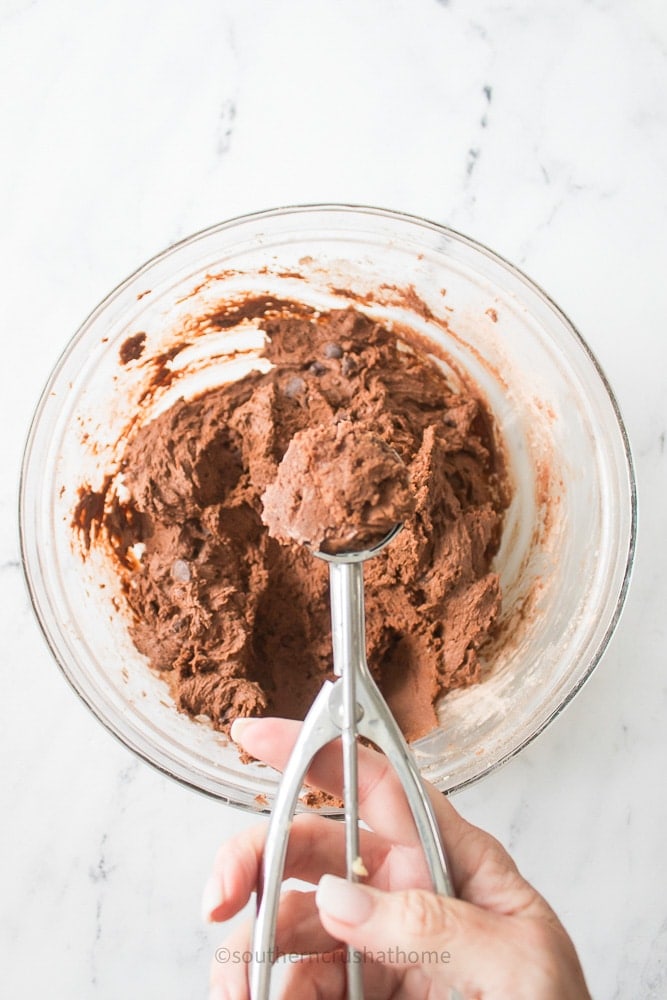 scoop of hot cocoa cookie dough