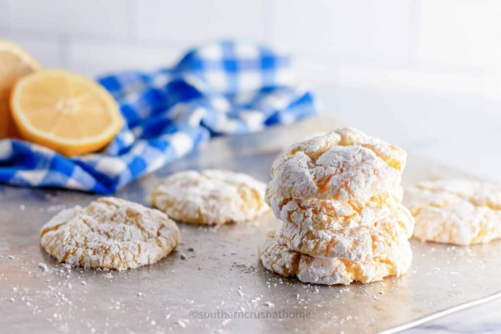 lemon cookies stacked